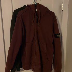 Stone island zip up hoodie